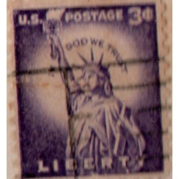 3 US Postage Statue Of Liberty Used Stamp