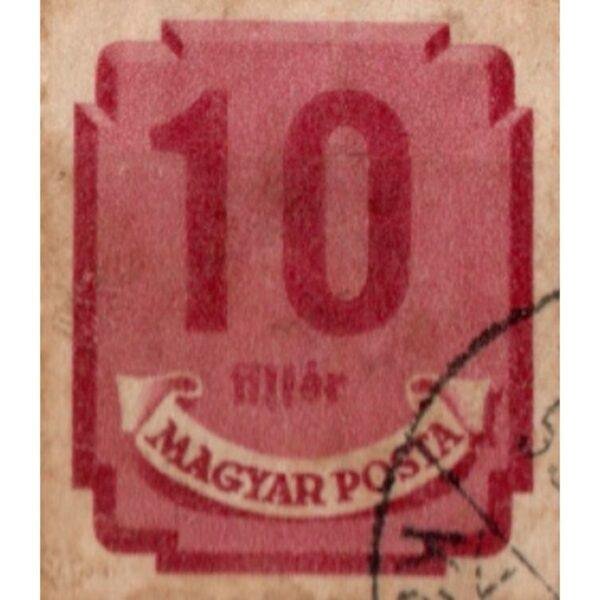 10 Magyar Posta Used Stamp (Red)
