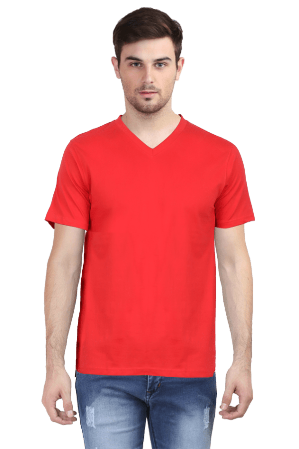 Plain V-Neck Half Sleeve Unisex T-Shirt