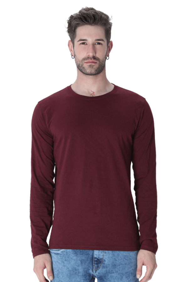 Plain Round Neck Full Sleeve Men T-Shirt