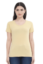 Plain Cotton Round Neck T-Shirt for Women