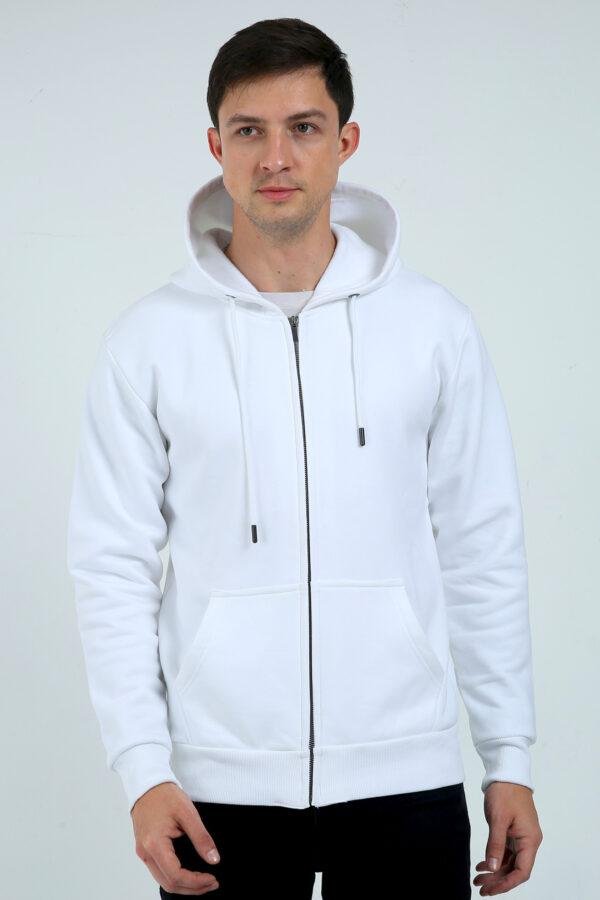 Plain Unisex Premium Zip Hoodie