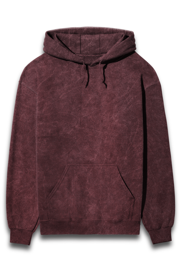 Plain Acid Wash Unisex Hooded Sweatshirt