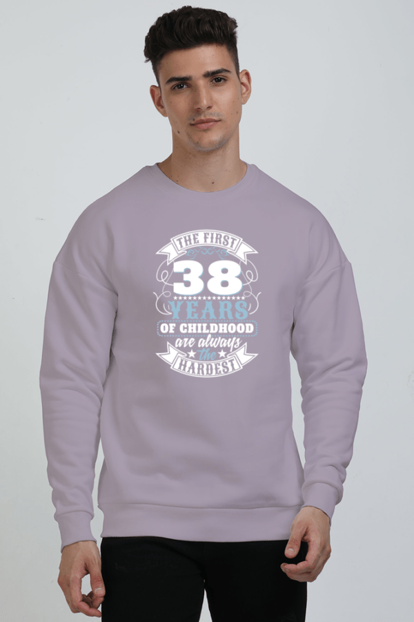 38 Years Of Childhood Printed Unisex Oversized Sweatshirt