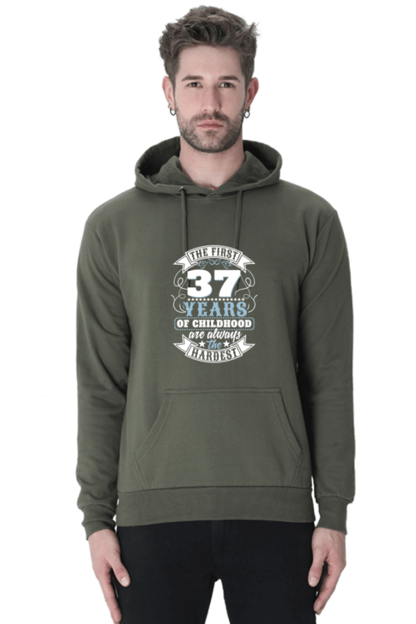 37 Years Of Childhood Printed Unisex Hooded Sweat Shirt