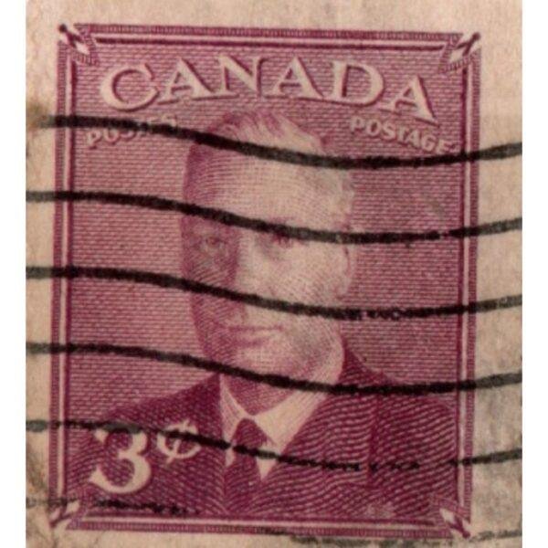 3 Canada Postage Used Stamp (Pink)