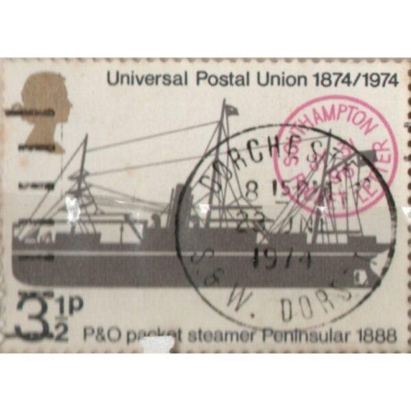 3.5 Universal Postal Union 1874-1974 P&O Packet Steamer Peninsular 1888 Used Stamp