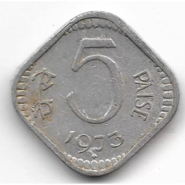 5 Five Paisa 1973 Genuine Vintage Coin