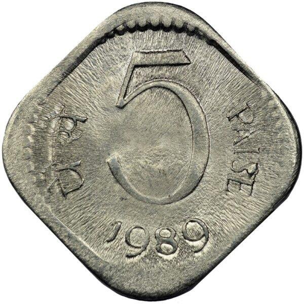 5 Five Paisa 1989 Genuine Vintage Coin