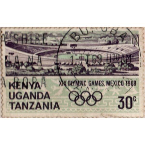 30 Kenya Uganda Tanzania XIX Olympic Games Mexico 1968 Used Stamp