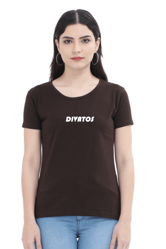 Divatos Printed Round Neck Cotton T Shirt For Women