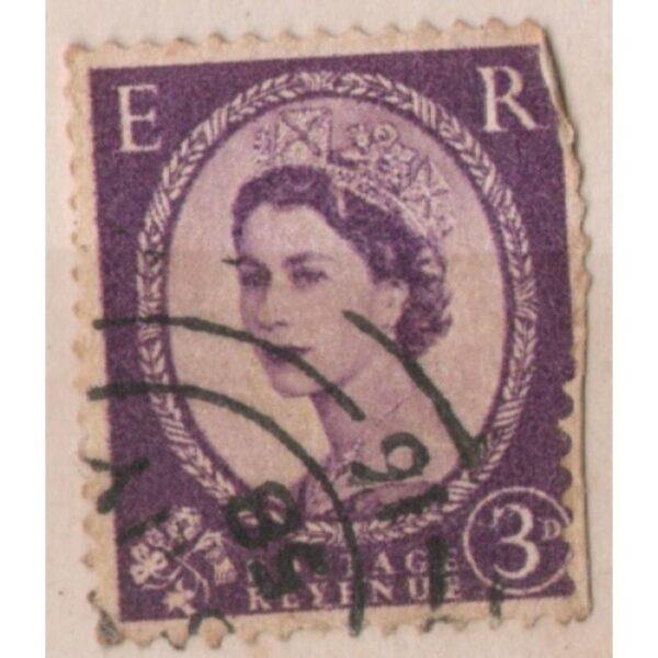 3 ER Postage Revenue Used Stamp (Purple)