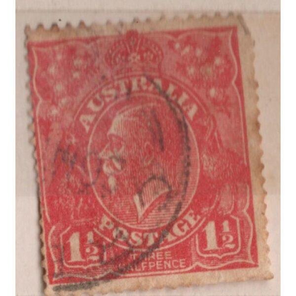1 Australia Three Halfpence Used Stamp