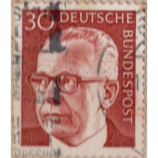 30 Deutsche Bundespost Used Stamp (Brown)