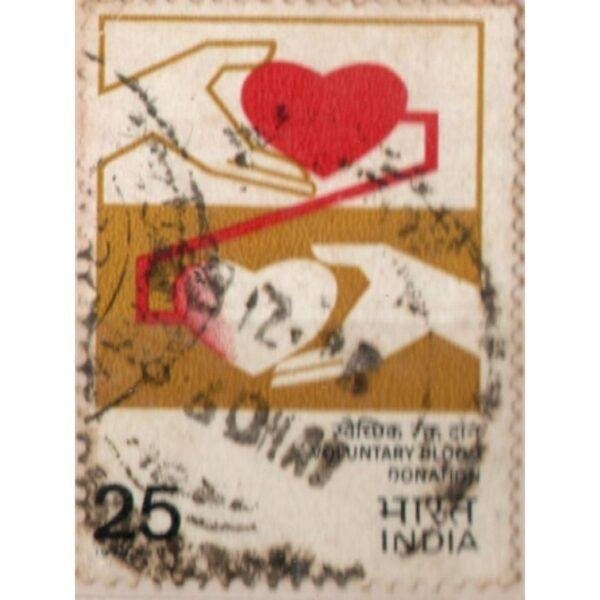 25 India Voluntary Blood Donation Used Stamp