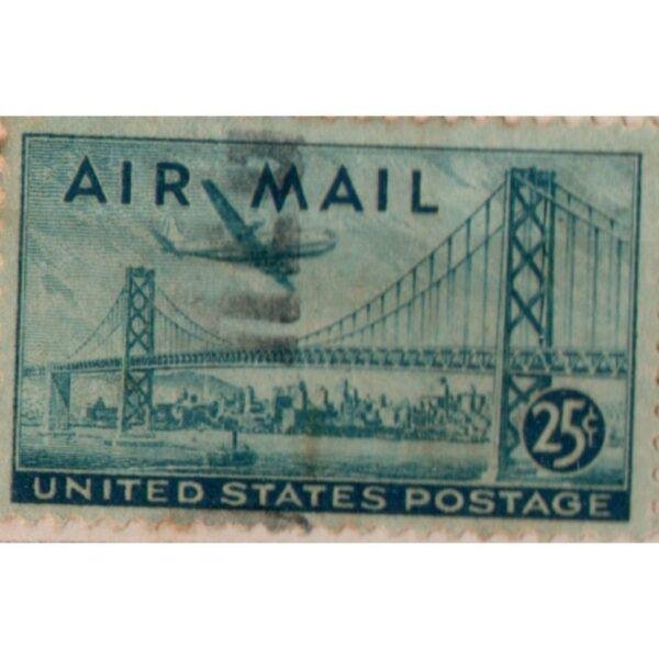 25 United States Postage Air Mail Used Stamp