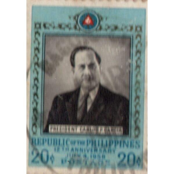 20 Philippines President Carlos P Garcia Used Stamp