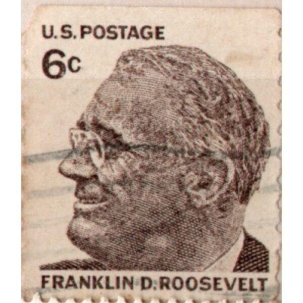 6 US Postage Franklin D Roosevelt Used Stamp