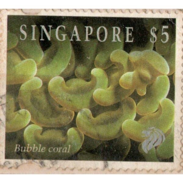 5 Singapore Bubble Coral Used Stamp