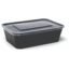 500ml Reusable Plastic Rectangle Container Black