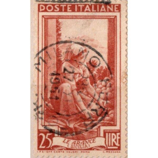 25 Poste Itraliane Le Arance Sicilia Used Stamp