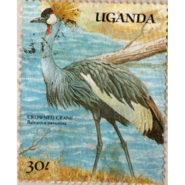 30 Uganda Crowned Crane Balearica Pavonina Used Stamp