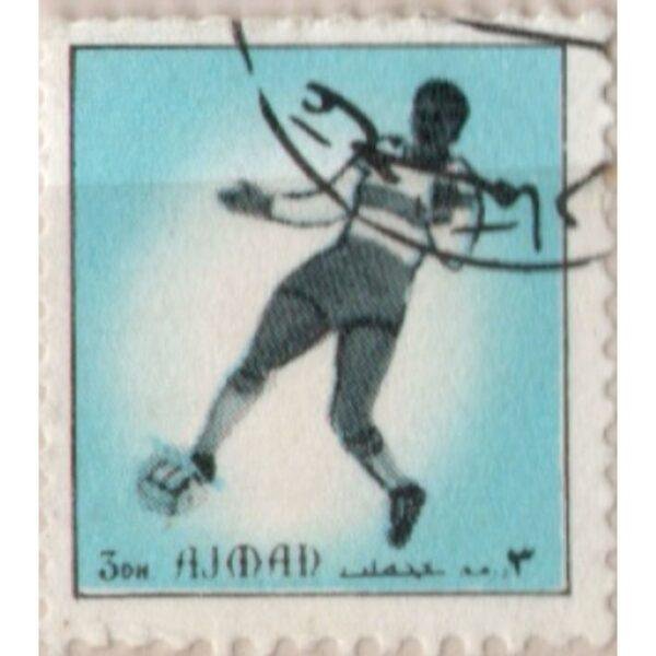 3 Ajman Footballer Used Stamp