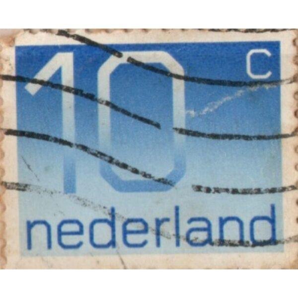 10 Nederland Used Stamp (Blue)