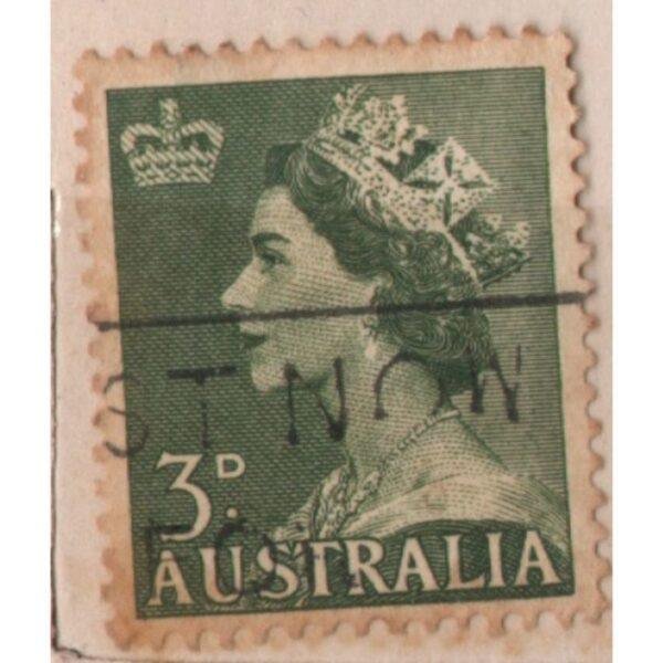 3 Australia Queen Used Stamp (Green)
