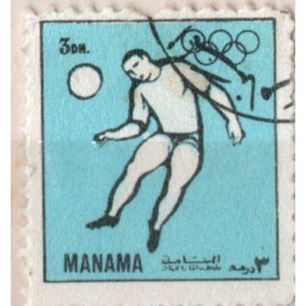 3 Manama Footballer Used Stamp