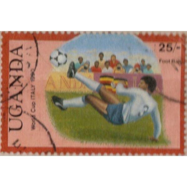 25 Uganda World Cup Italy 1990 Used Stamp