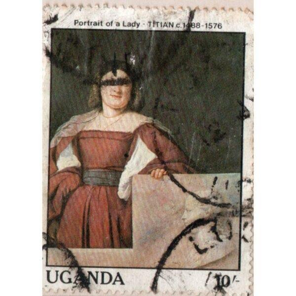 10 Uganda Portrait Of A Lady Used Stamp