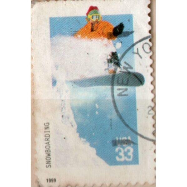 33 USA Snowboarding Used Stamp