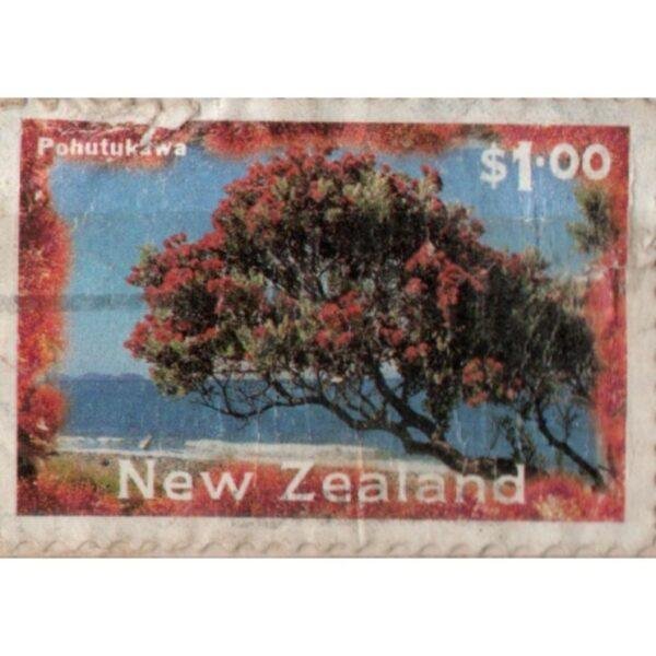 1 New Zealand Pohutukawa Used Stamp