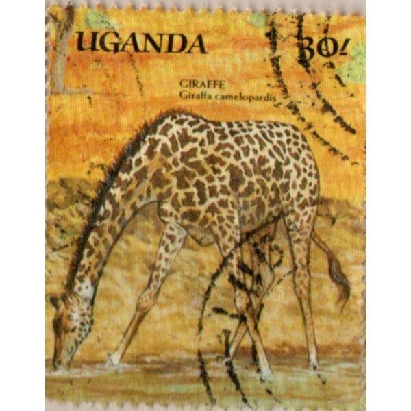 30 Uganda Giraffe Giraffa Camelopardis Used Stamp
