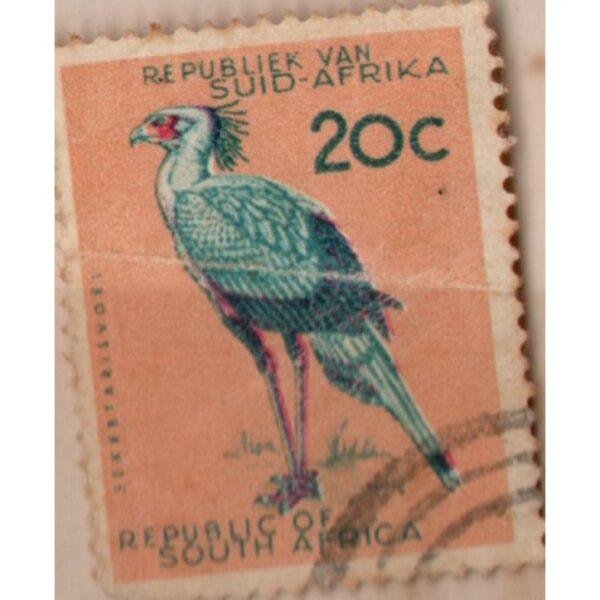 20 Republic Of South Africa Secretary Bird Used Stamp