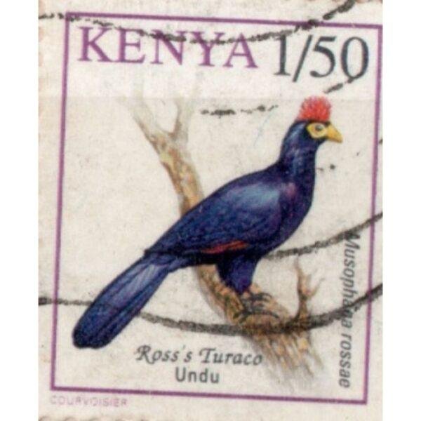 1 Kenya Ross's Turaco Undu Used Stamp