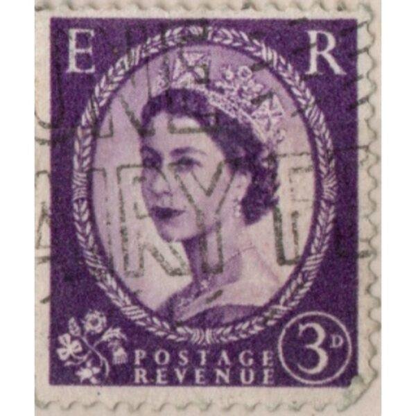3 ER Postage Revenue Used Stamp (Purple)