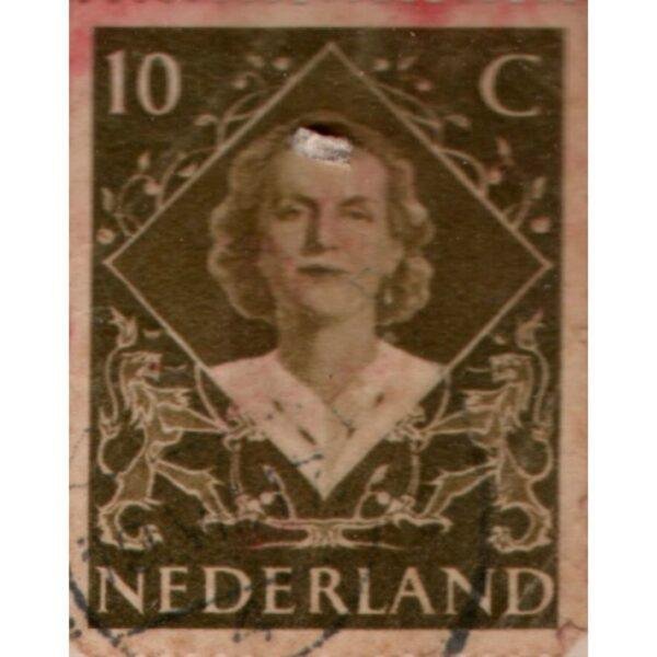 10 Nederland Used Stamp (Brown)