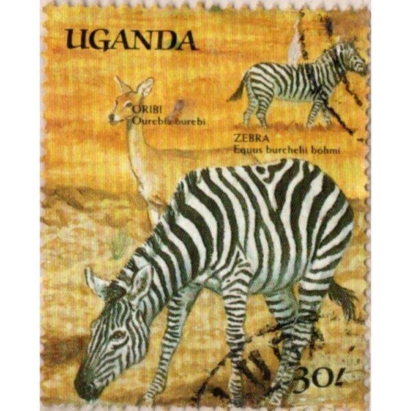 30 Uganda Oribi Zebra Used Stamp