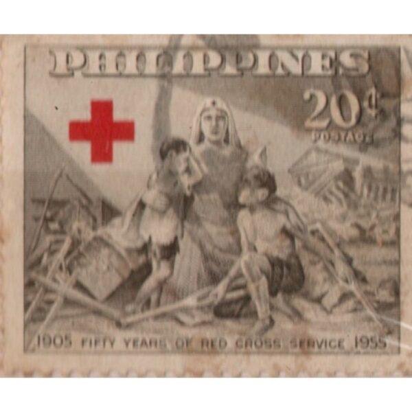 20 Philippines Fifty Years Of Red Cross Service Used Stamp