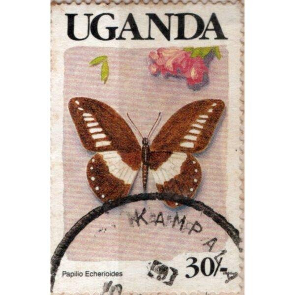 30 Uganda Papilio Echerioides Used Stamp