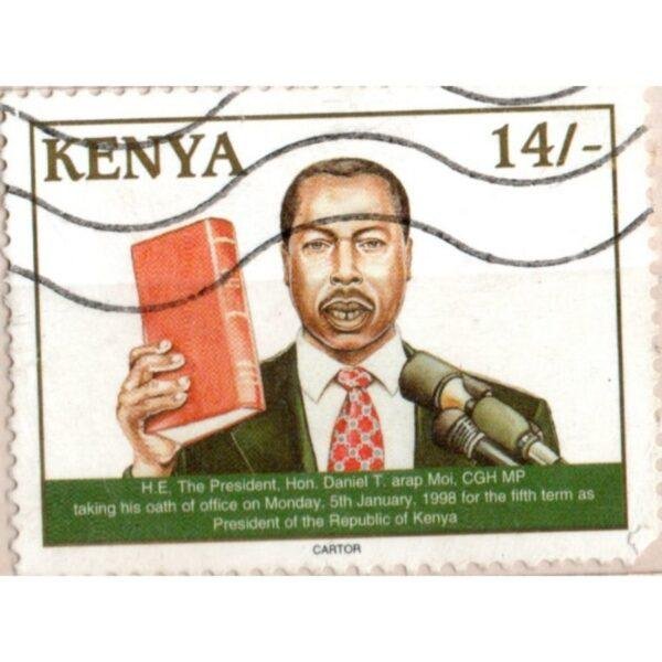 14 Kenya HE The President Hon Daniel T Arap Moi CGH MP Taking His Oath 5 January 1998 Used Stamp