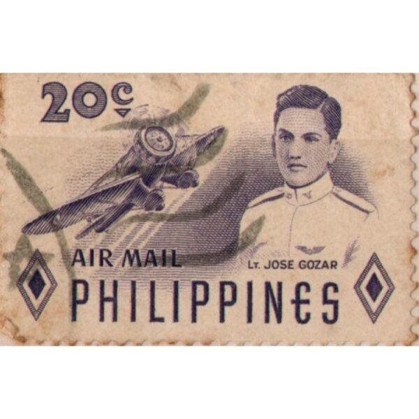 20 Philippines Air Mail Lt Jose Gozar Used Stamp