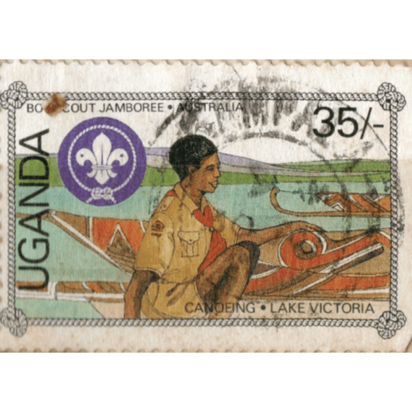 35 Uganda Canoeing Lake Victoria Used Stamp