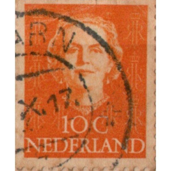10 Nederland Used Stamp (Orange)