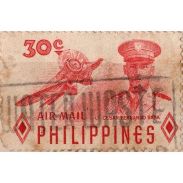 30 Philippines Air Mail Lt Cesar Fernando Basa Used Stamp