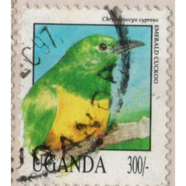 300 Uganda Emerald Cuckoo Used Stamp
