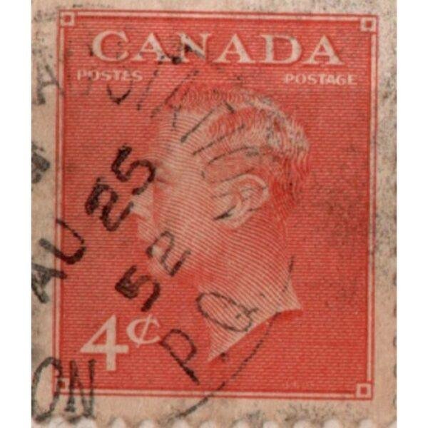 4 Canada Postage Used Stamp (Orange)