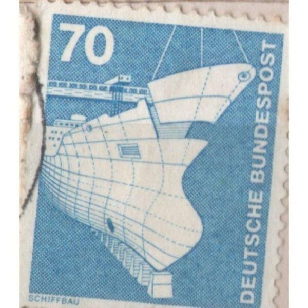 70 Deutsch Bundespost Schiffbau Used Stamp